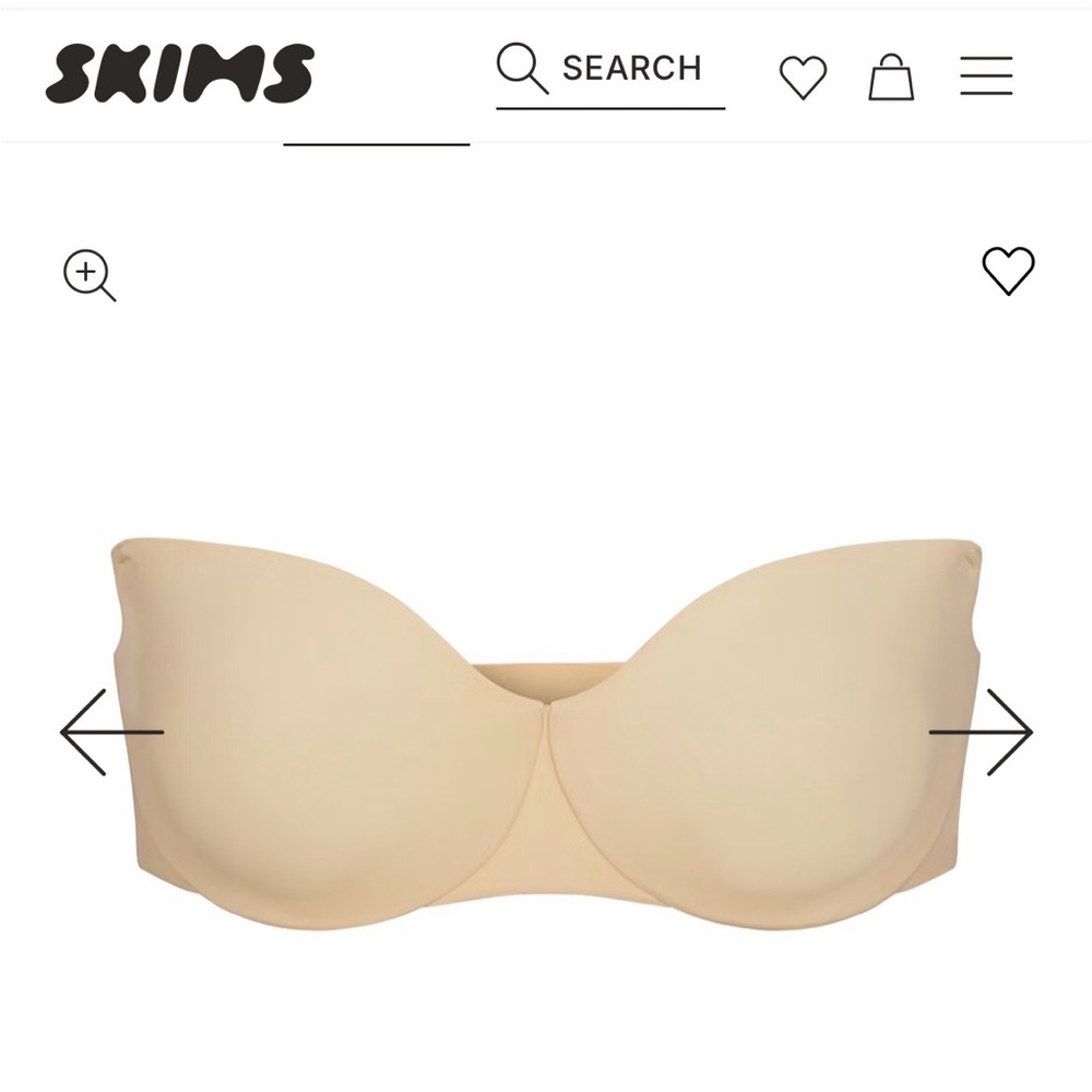 🌟 NWT SKIMS Smoothing Intimates Unlined Strapless Bra 36A Sand SOLD OUT 🌟